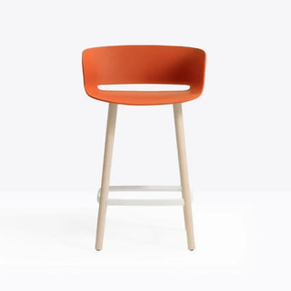 Pedrali Babila stool with ash legs and polypropylene shell