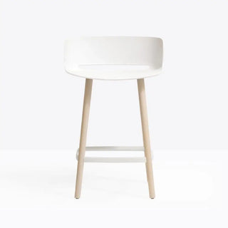 Pedrali Babila stool with ash legs and polypropylene shell