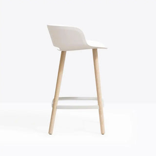 Pedrali Babila stool with ash legs and polypropylene shell