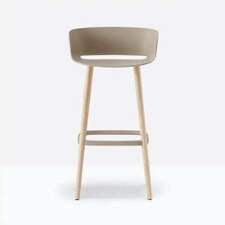Pedrali Babila stool with ash legs and polypropylene shell