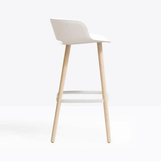Pedrali Babila stool with ash legs and polypropylene shell