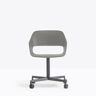 Pedrali Babila 2775 swivel armchair with painted steel base and castors