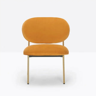 Pedrali Blume 2951 lounge chair with upholstered seat and back and anodized aluminium structure