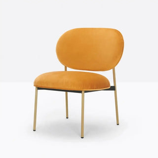 Pedrali Blume 2951 lounge chair with upholstered seat and back and anodized aluminium structure