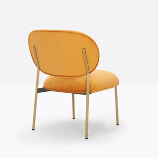 Pedrali Blume 2951 lounge chair with upholstered seat and back and anodized aluminium structure