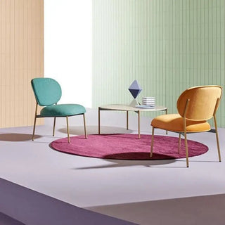 Pedrali Blume 2951 lounge chair with upholstered seat and back and anodized aluminium structure