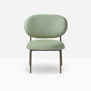 Pedrali Blume 2951 lounge chair with upholstered seat and back and anodized aluminium structure