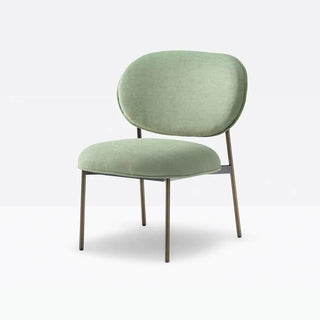 Pedrali Blume 2951 lounge chair with upholstered seat and back and anodized aluminium structure