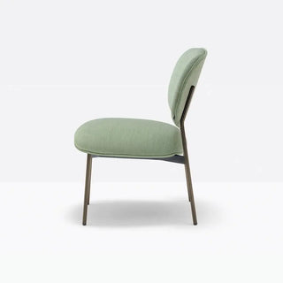 Pedrali Blume 2951 lounge chair with upholstered seat and back and anodized aluminium structure