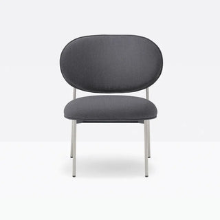 Pedrali Blume 2951 lounge chair with upholstered seat and back and anodized aluminium structure
