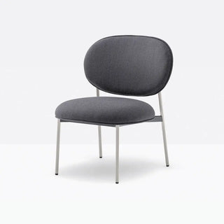 Pedrali Blume 2951 lounge chair with upholstered seat and back and anodized aluminium structure