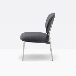 Pedrali Blume 2951 lounge chair with upholstered seat and back and anodized aluminium structure