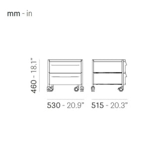Pedrali Boxie BX chest of drawers with wheels