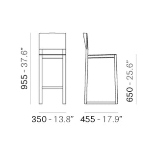 Pedrali Brera oak stool with backrest