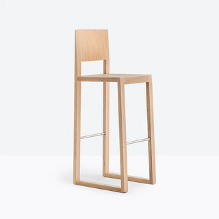 Pedrali Brera oak stool with backrest