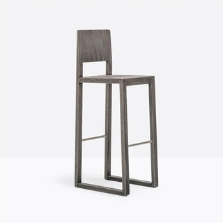 Pedrali Brera oak stool with backrest