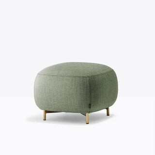 Pedrali Buddy upholstered pouf h. 40 cm. - 15.75 in. with aluminium structure
