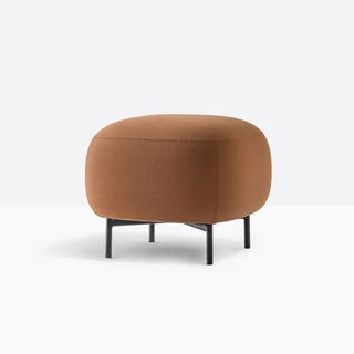 Pedrali Buddy upholstered pouf h. 45 cm. - 17.72 in. with aluminium structure
