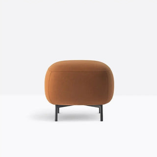 Pedrali Buddy upholstered pouf h. 45 cm. - 17.72 in. with aluminium structure