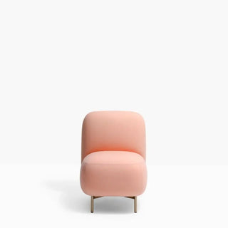 Pedrali Buddy upholstered armchair h. 45 cm. - 17.72 in. with aluminium structure