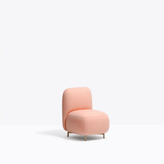 Pedrali Buddy upholstered armchair h. 45 cm. - 17.72 in. with aluminium structure