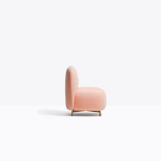 Pedrali Buddy upholstered armchair h. 45 cm. - 17.72 in. with aluminium structure