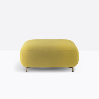 Pedrali Buddy upholstered pouf h. 40 cm. - 15.75 in. with aluminium structure