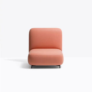 Pedrali Buddy upholstered armchair h. 40 cm. - 15.75 in. with aluminium structure Black Fabric G163 90x90 cm - Buy now on ShopDecor - Discover the best products by PEDRALI design