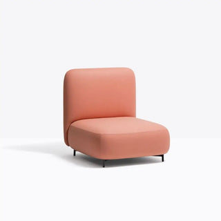 Pedrali Buddy upholstered armchair h. 40 cm. - 15.75 in. with aluminium structure