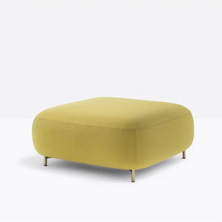 Pedrali Buddy upholstered pouf h. 45 cm. - 17.72 in. with aluminium structure