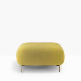 Pedrali Buddy upholstered pouf h. 45 cm. - 17.72 in. with aluminium structure
