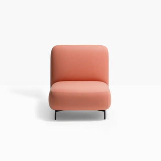 Pedrali Buddy upholstered armchair h. 45 cm. - 17.72 in. with aluminium structure Black Fabric G163 90x90 cm - Buy now on ShopDecor - Discover the best products by PEDRALI design