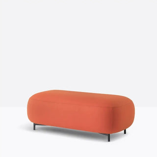 Pedrali Buddy upholstered pouf h. 40 cm. - 15.75 in. with aluminium structure