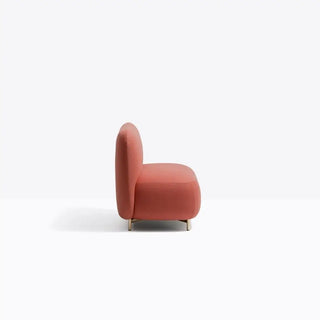 Pedrali Buddy upholstered armchair h. 40 cm. - 15.75 in. with aluminium structure