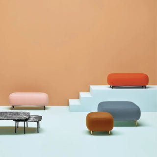 Pedrali Buddy upholstered pouf h. 45 cm. - 17.72 in. with aluminium structure