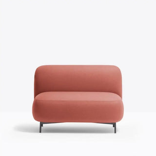 Pedrali Buddy upholstered armchair h. 45 cm. - 17.72 in. with aluminium structure