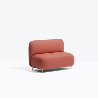 Pedrali Buddy upholstered armchair h. 45 cm. - 17.72 in. with aluminium structure