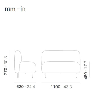 Pedrali Buddy upholstered armchair h. 45 cm. - 17.72 in. with aluminium structure - Buy now on ShopDecor - Discover the best products by PEDRALI design