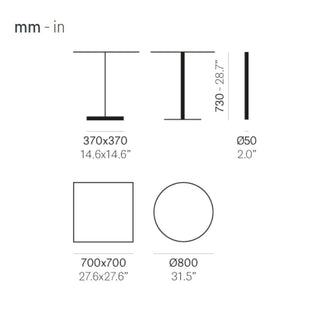 Pedrali Concrete 855 table base in concrete with white column H.73 cm. - Buy now on ShopDecor - Discover the best products by PEDRALI design