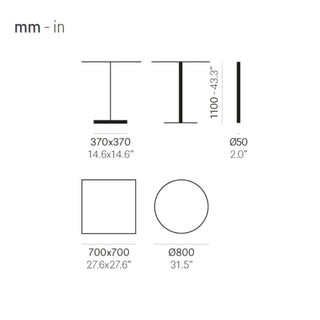 Pedrali Concrete 855 table base in concrete with white column H.110 cm. - Buy now on ShopDecor - Discover the best products by PEDRALI design