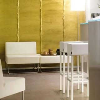 Pedrali Cube steel stool with upholstered seat