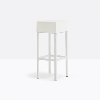 Pedrali Cube steel stool with upholstered seat