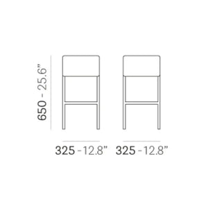 Pedrali Cube steel stool with upholstered seat