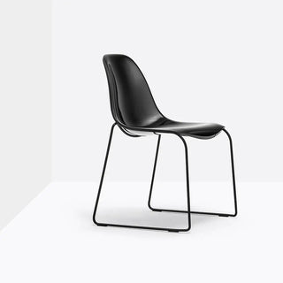 Pedrali Day Dream 401 chair with steel sled base and polycarbonate seat Black Black NE - Buy now on ShopDecor - Discover the best products by PEDRALI design