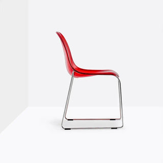 Pedrali Day Dream 401 chair with steel sled base and polycarbonate seat