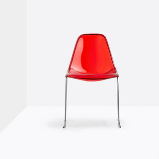 Pedrali Day Dream 401 chair with steel sled base and polycarbonate seat