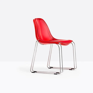 Pedrali Day Dream 401 chair with steel sled base and polycarbonate seat - Buy now on ShopDecor - Discover the best products by PEDRALI design