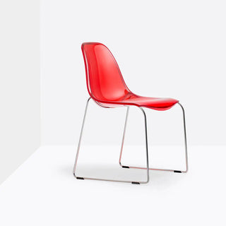 Pedrali Day Dream 401 chair with steel sled base and polycarbonate seat