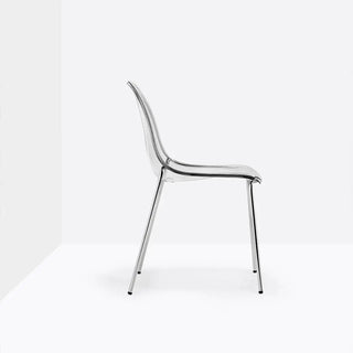Pedrali Day Dream 405 chair with steel legs and polycarbonate seat