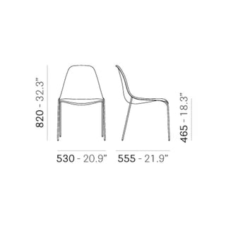 Pedrali Day Dream 405 chair with steel legs and polycarbonate seat - Buy now on ShopDecor - Discover the best products by PEDRALI design